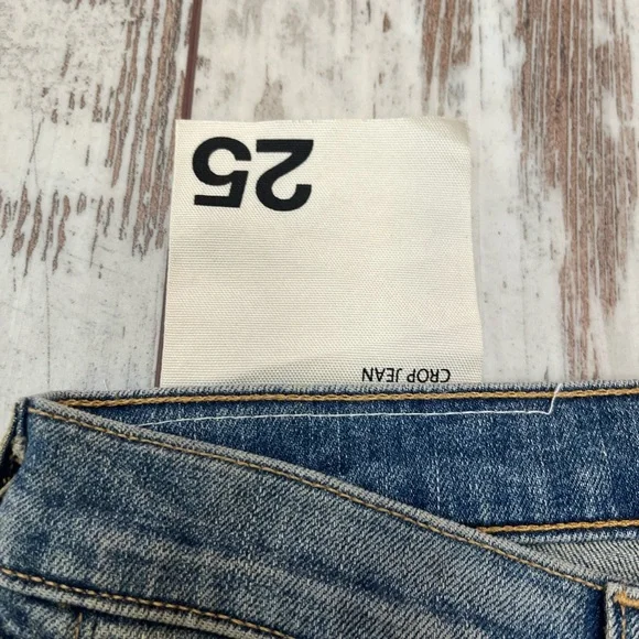 Rag & Bone Distressed Cropped Jeans Raw Hem Size 25 NWT - Picture 14 of 16